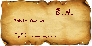 Bahis Amina névjegykártya
